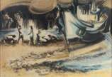 Frank Schaeffer (1917-2008), Paraty - Têmpera e pastel sobre cartão. Datado 1968.