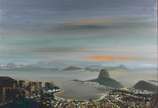Oscar Tecídio (1926-1995), Antes do Sol Nascer - Óleo sobre eucatex.