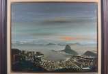 Oscar Tecídio (1926-1995), Antes do Sol Nascer - Óleo sobre eucatex.