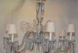 Lustre para 6 luzes de cristal, pingentes lapid... - Lustre para 6 luzes de cristal, pingentes lapidados.