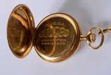 Omega (1848),  - Relógio de bolso de ouro 18 k., Grand Prix Paris -  1900. Acompanha chateleine. Peso total do relógio: 88.4 g. /Peso da chateleine de ouro 18 k. e pla