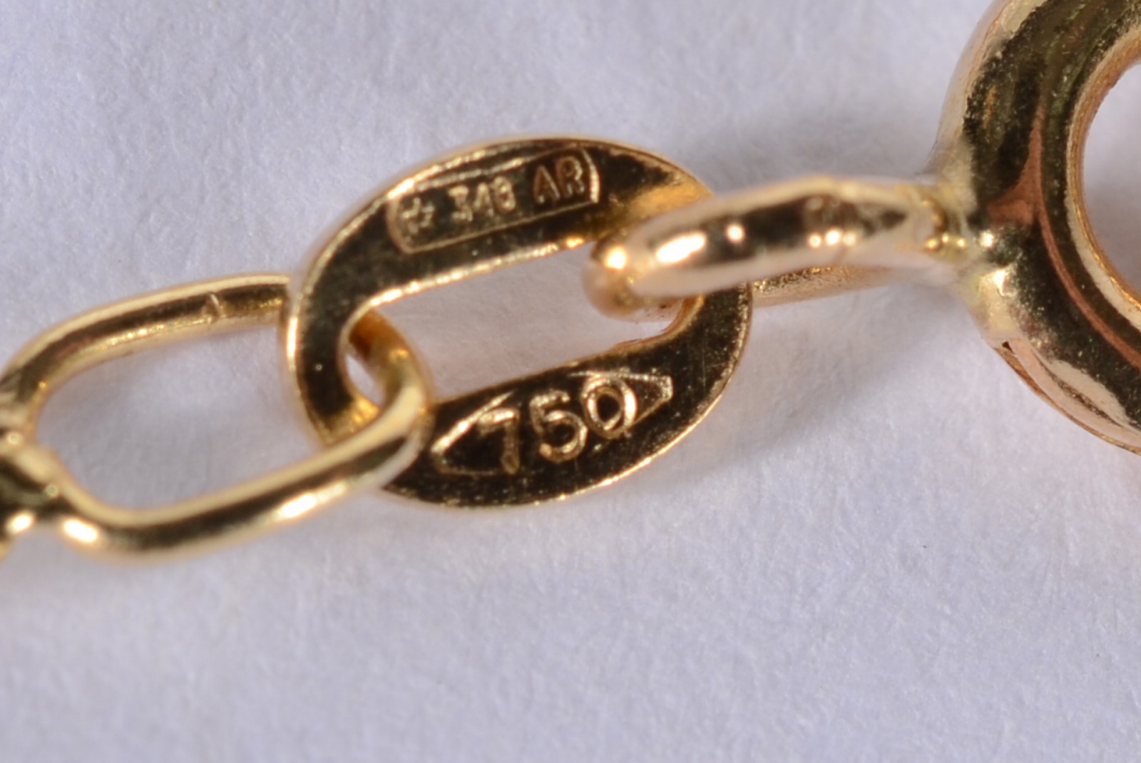 Pulseira de malha torcida de ouro 18 k., contraste 750 mls. (Por... - foto 3 de 3