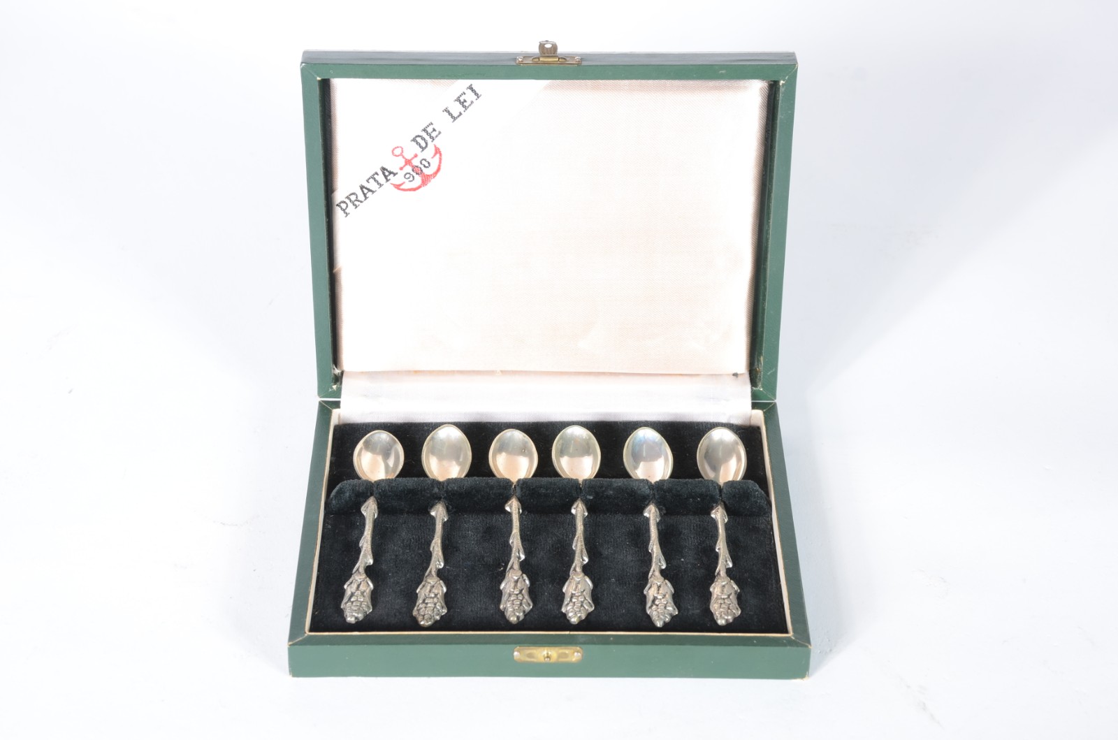 Conjunto com 6 colheres para café de prata, contraste 833 mls. Peso... - foto 2 de 5