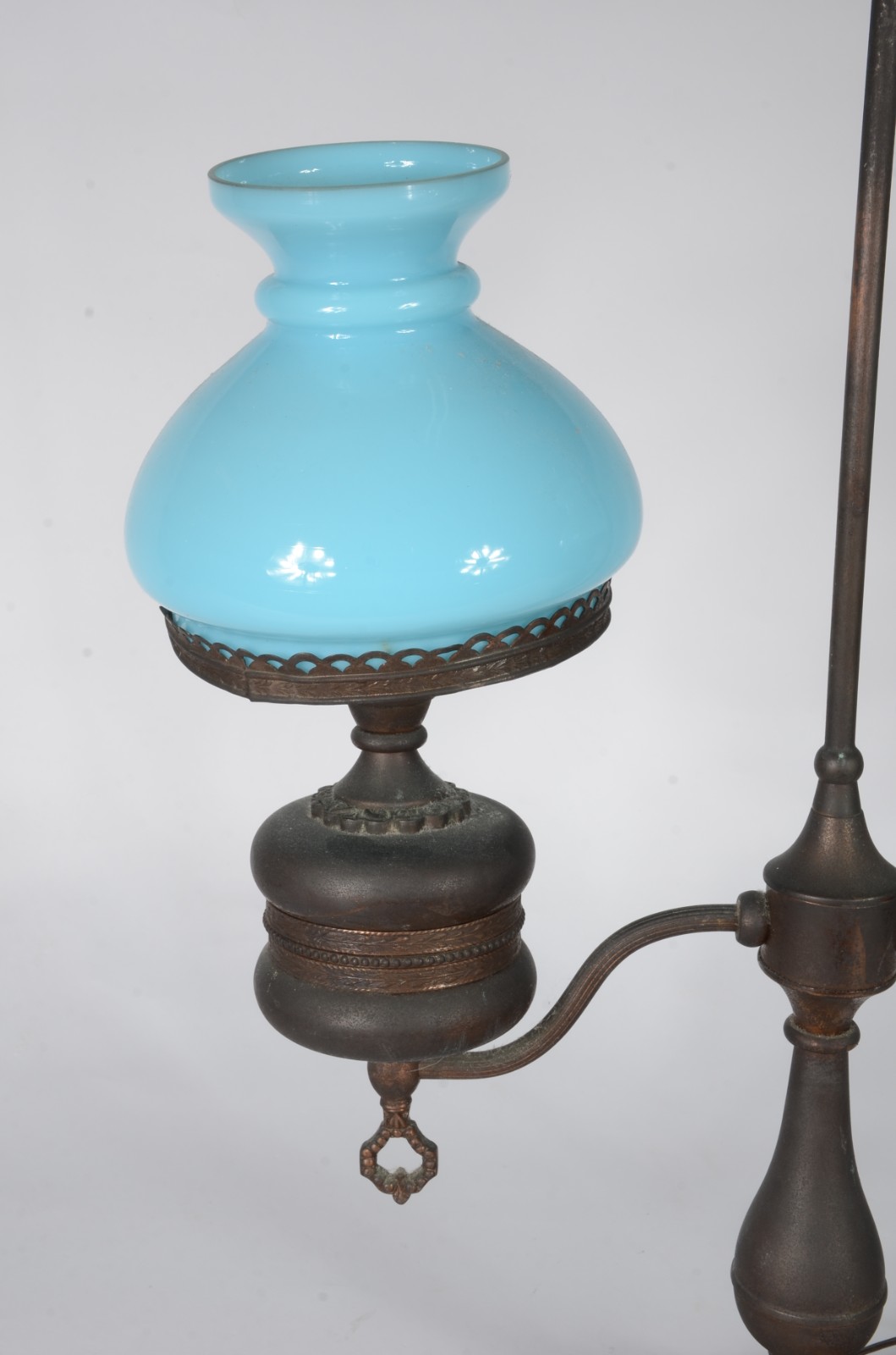Abatjour de metal para 2 luzes, cúpulas na cor azul turquesa... - foto 2 de 4
