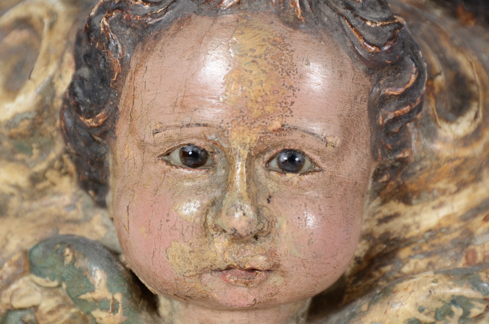 Nossa Senhora do Carmo - Antiga imagem de madeira policromada, olhos... - foto 10 de 10