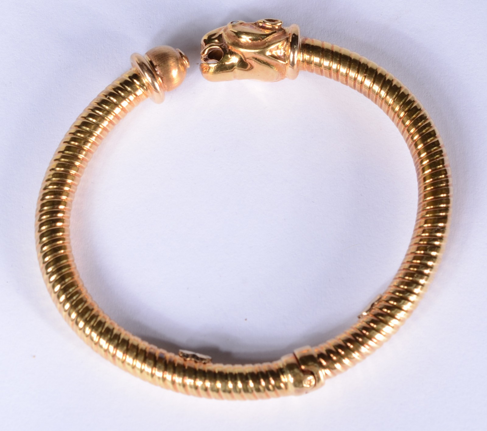 Pulseira/bracelete de ouro 18 k., decorada com figura de pantera... - foto 2 de 5