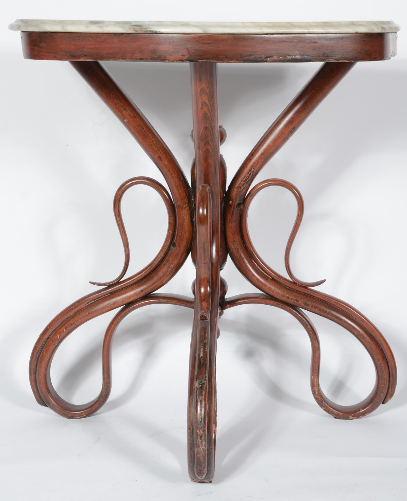 Antigo console austríaco Thonet de madeira nobre, tres pernas... - foto 2 de 6