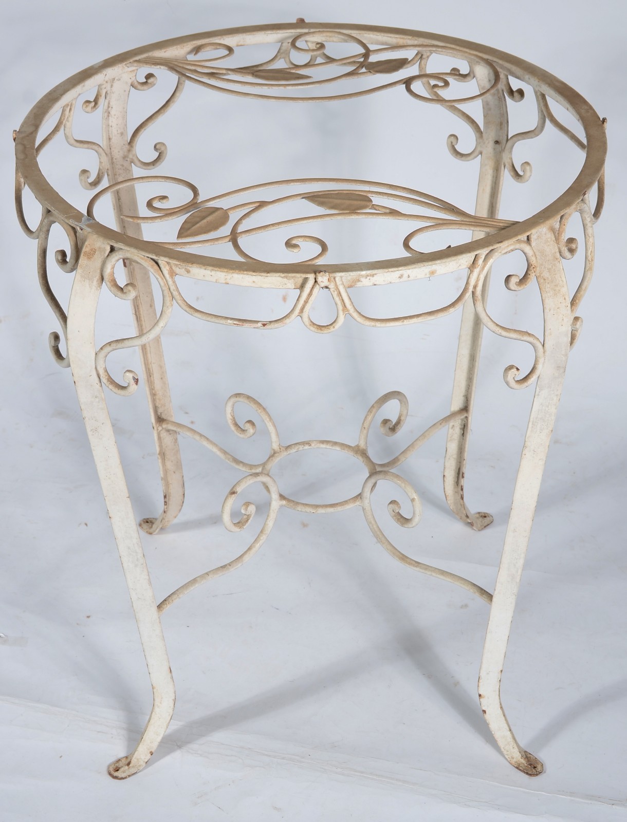Mesa para jardim de metal pintada de branco, tampo de mármore... - foto 6 de 6