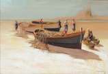 Francesco Brunocilla (1948), Barcos na areia - Óleo sobre tela. Datado 1984.