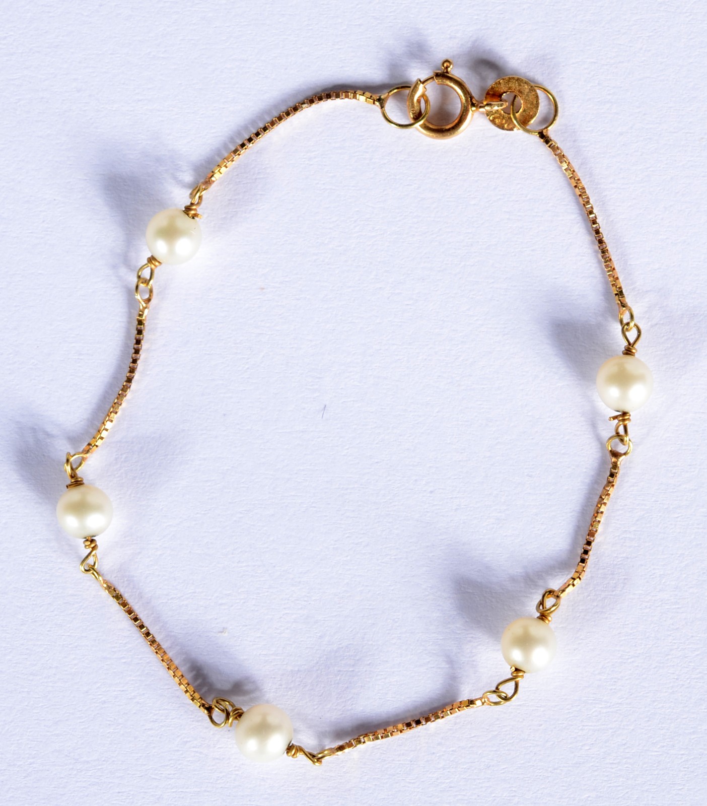 Pulseira de criança de ouro 18 k., contraste 750 mls com mini... - foto 1 de 5