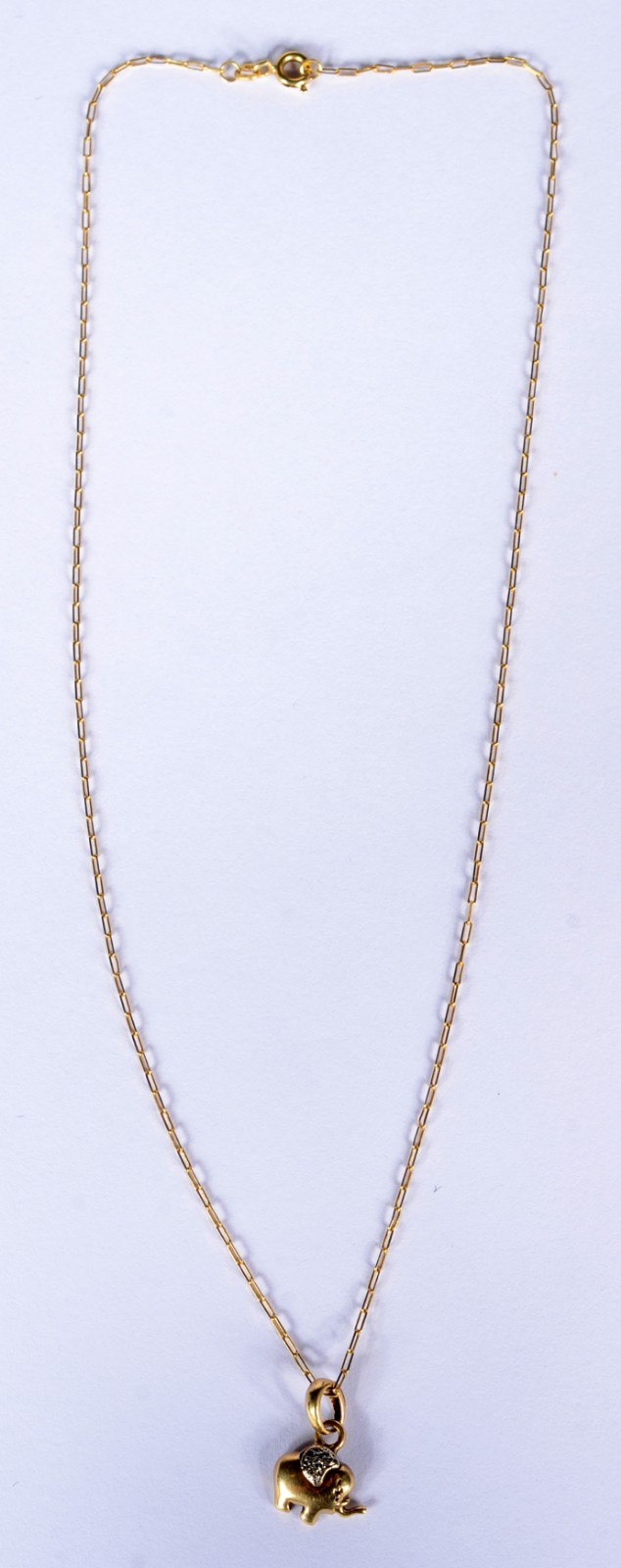 Colar com pendente na forma de elefante de ouro 18 k., contraste 750... - foto 2 de 8