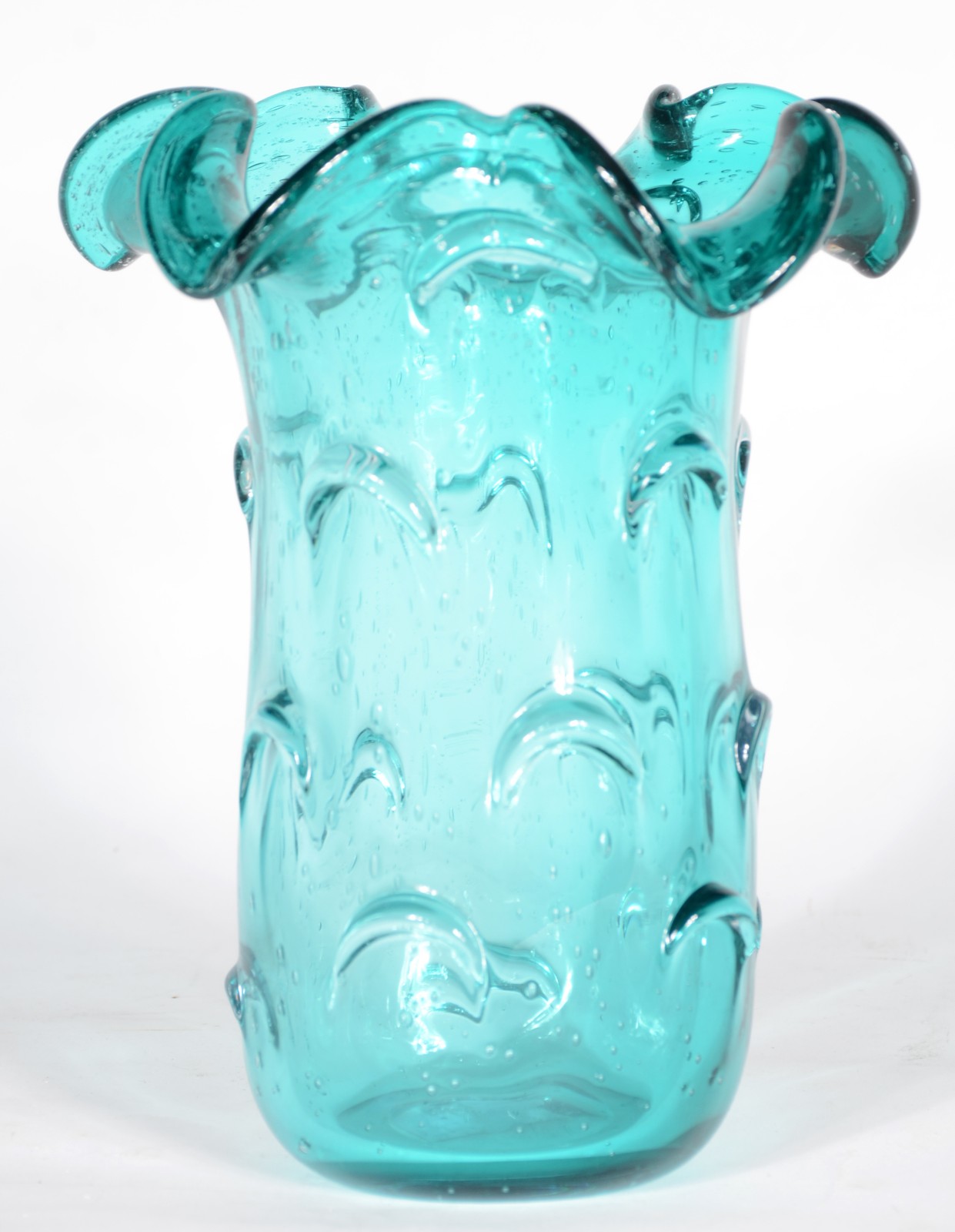 Vaso de vidro decorativo na cor verde. - foto 1 de 4