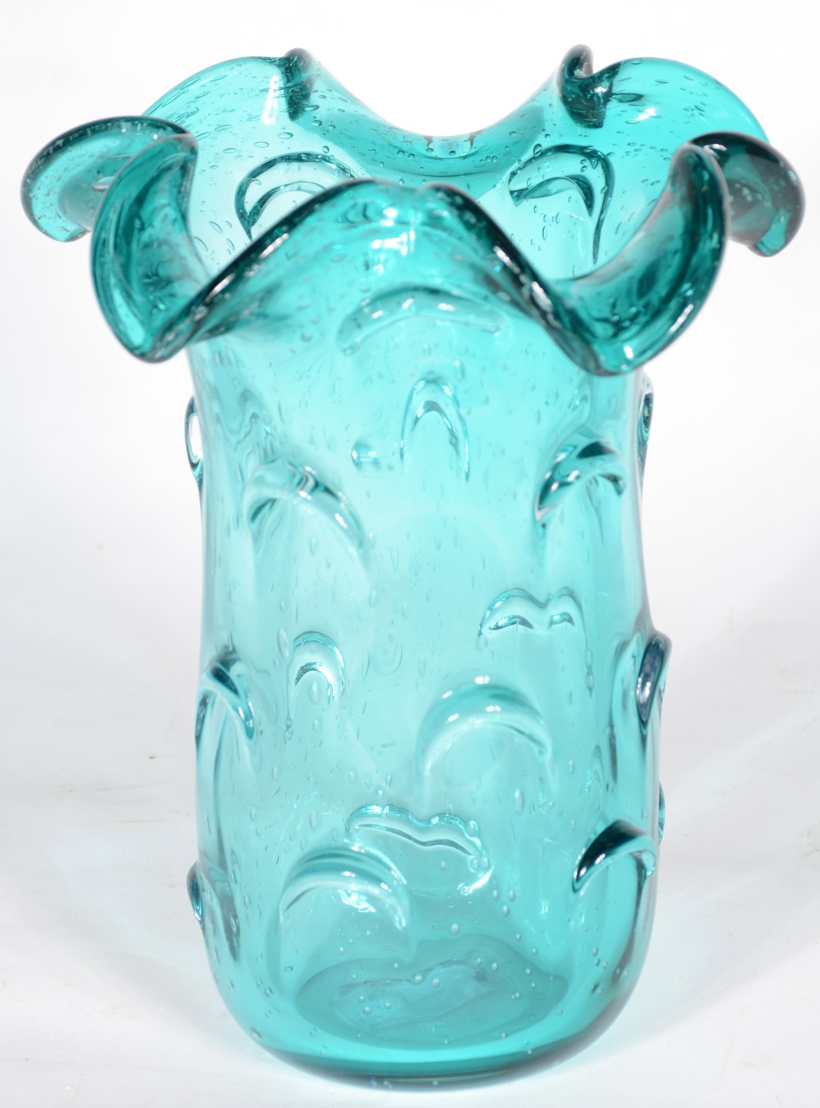 Vaso de vidro decorativo na cor verde. - foto 2 de 4
