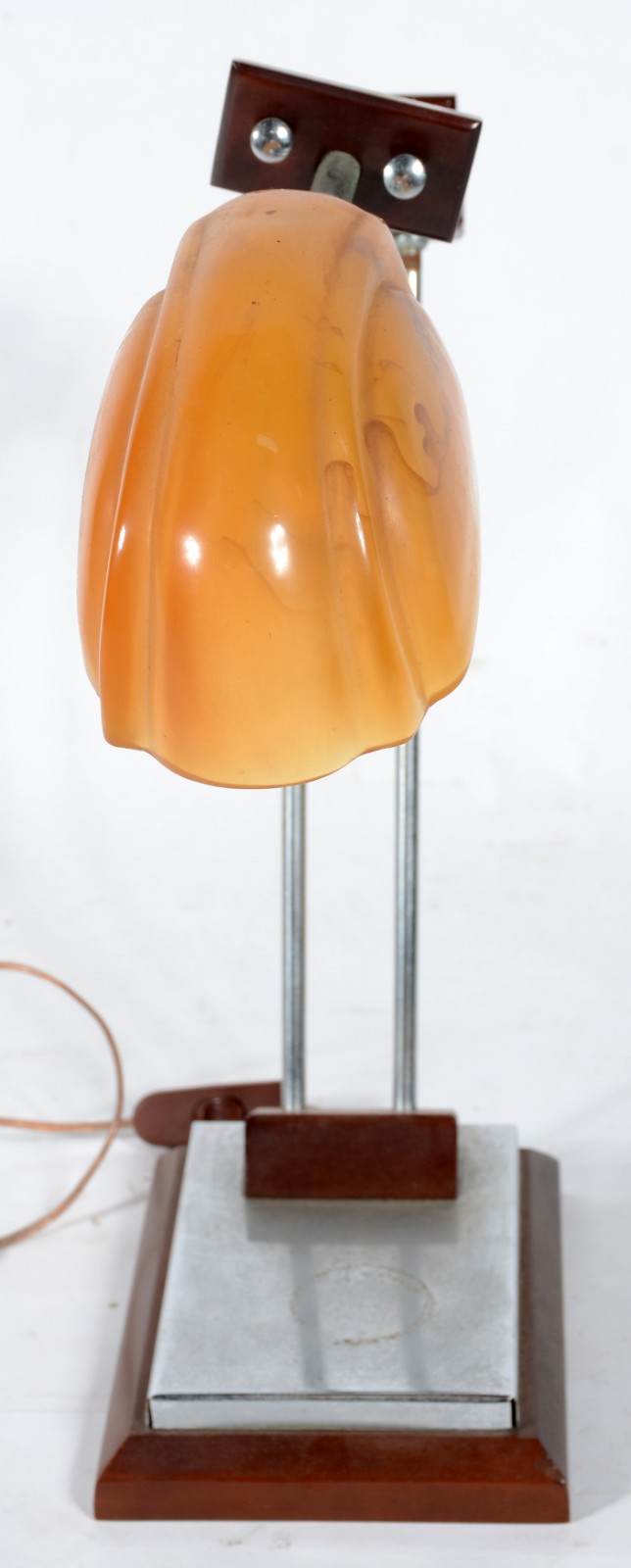 Luminária para mesa de escritório de metal e madeira, cúpula... - foto 5 de 7