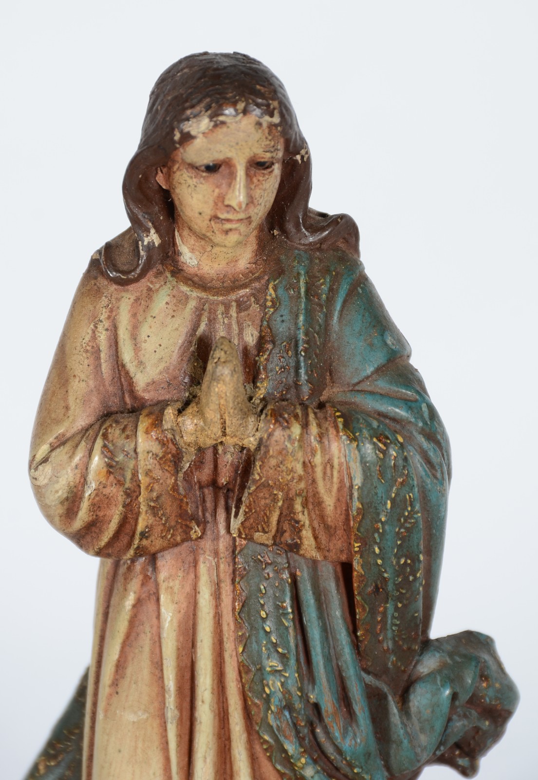 Nossa Senhora das Graças - Imagem de madeira policromada, olhos de... - foto 3 de 8