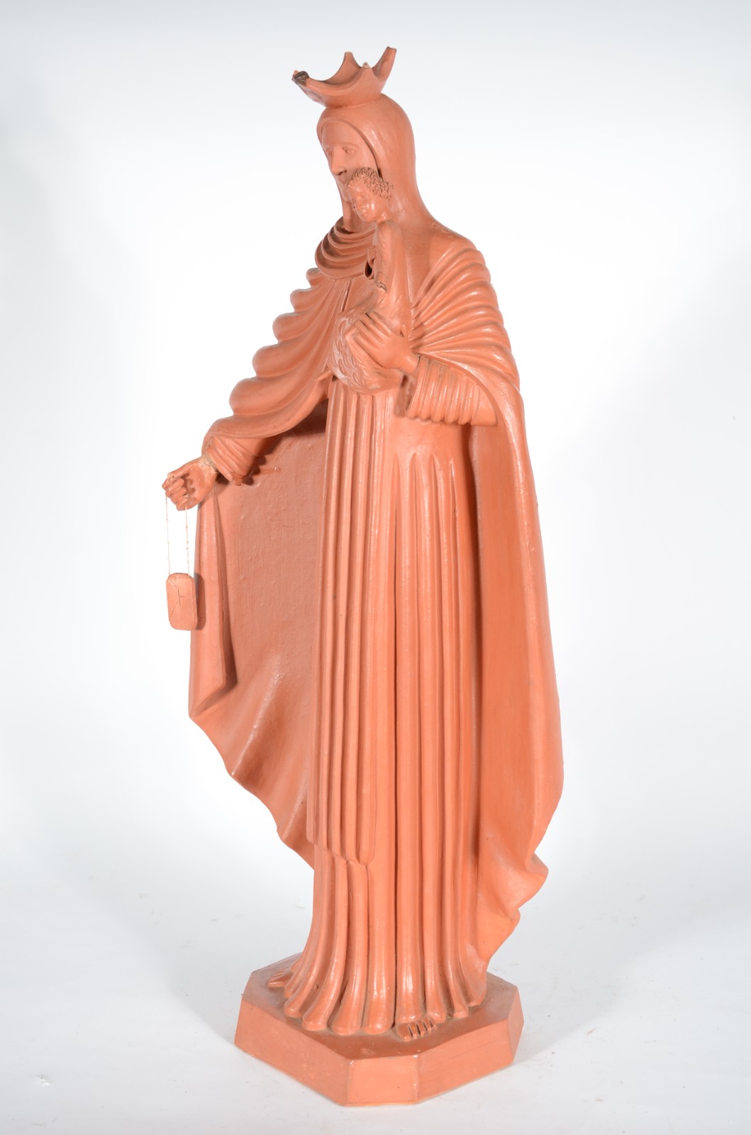 Arte popular - Escultura em barro cozido representando Nossa Senhora... - foto 1 de 10