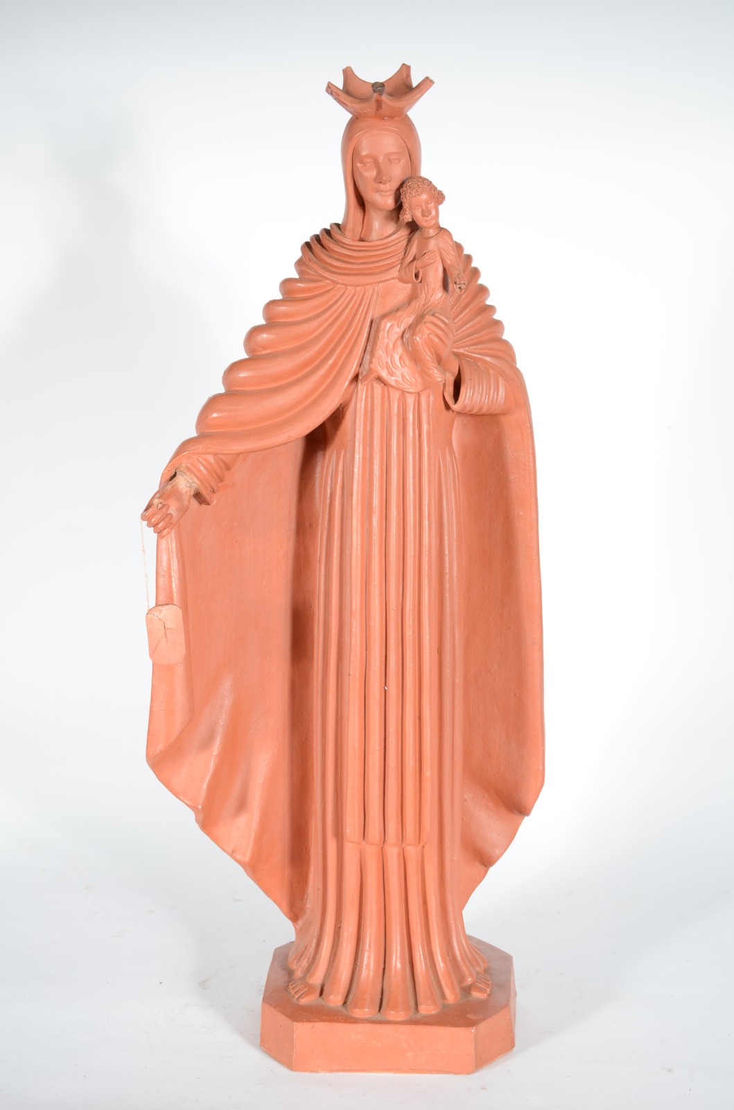 Arte popular - Escultura em barro cozido representando Nossa Senhora... - foto 3 de 10