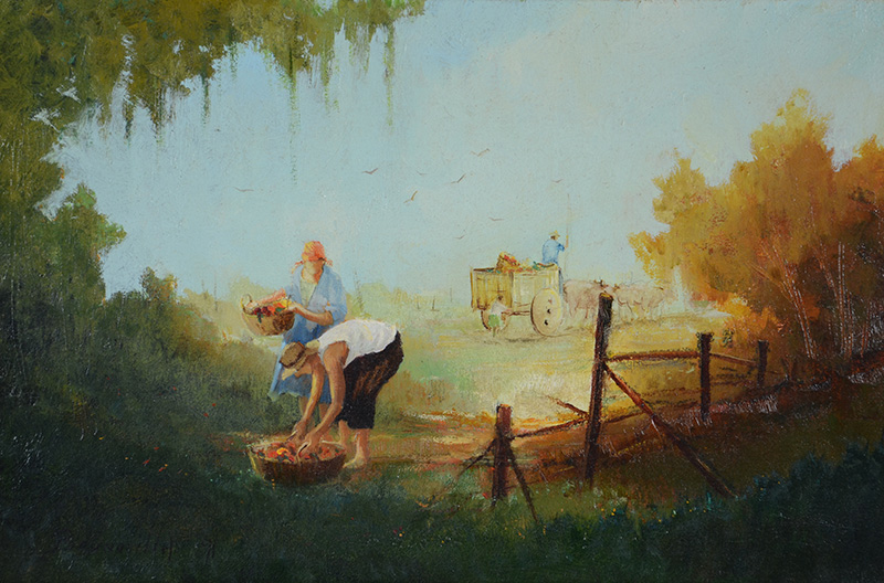FRANCESCO BRUNOCILLA (1948) - Paisagem rural - ost - 27 x 41 - datado... - foto 2 de 4