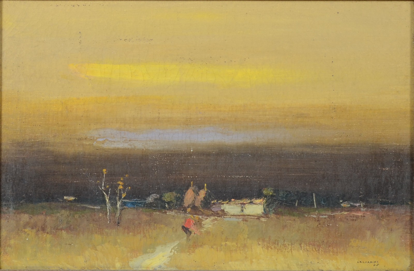  Domenico Lazzarini (1920-1987), Paisagem com casa - foto 1 de 4