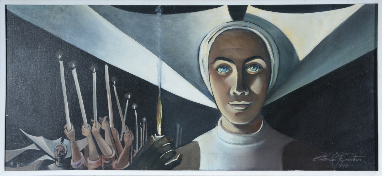 Carlos Bastos (1925-2004), Figuras femininas com velas - foto 2 de 4