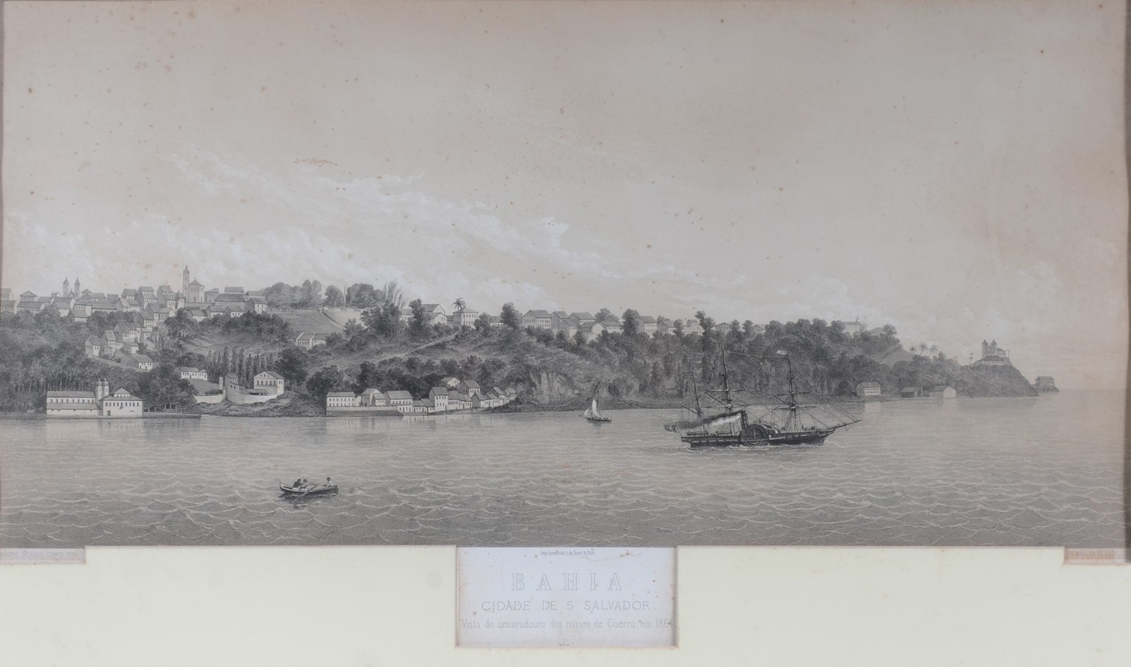 Bahia, Cidade de São Salvador - Vista do Ancoradouro dos Navios de Guerra, em 1864 - foto 1 de 6