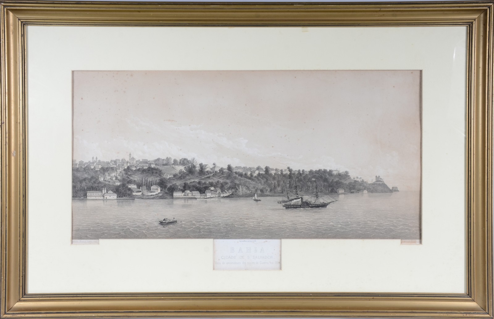 Bahia, Cidade de São Salvador - Vista do Ancoradouro dos Navios de Guerra, em 1864 - foto 2 de 6