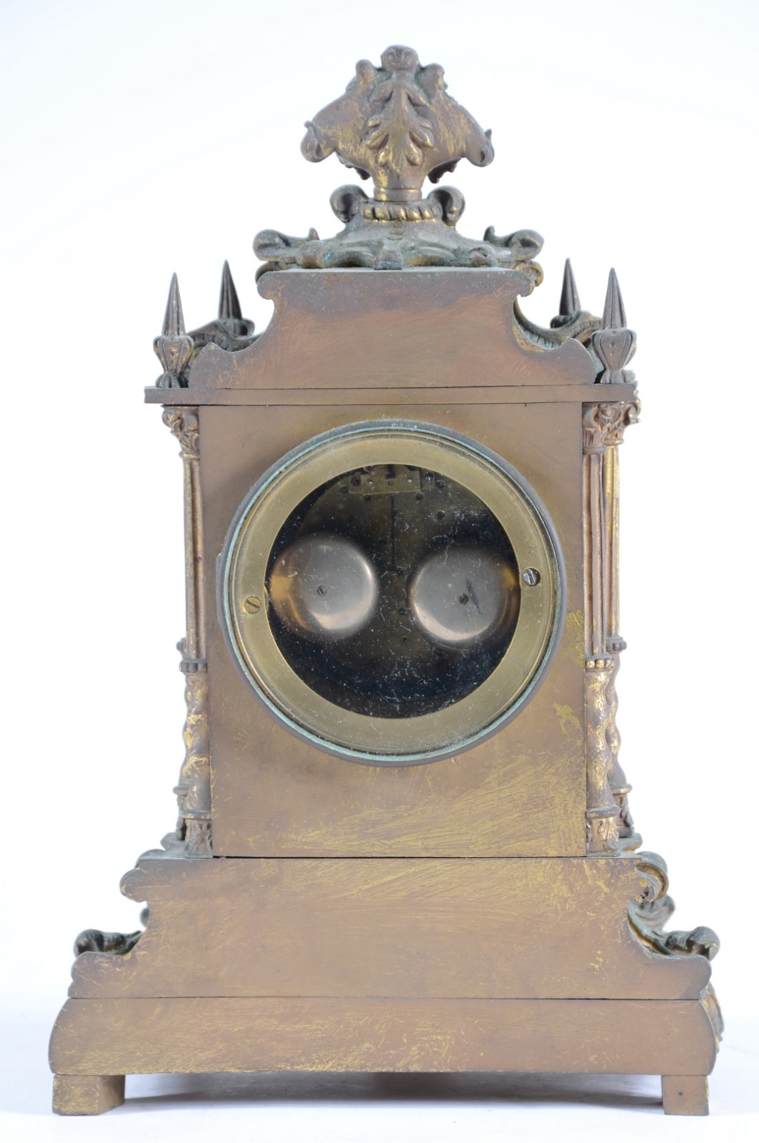 Relógio de bronze francês, "Mantel Clock", mostrador com algarismos... - foto 7 de 7