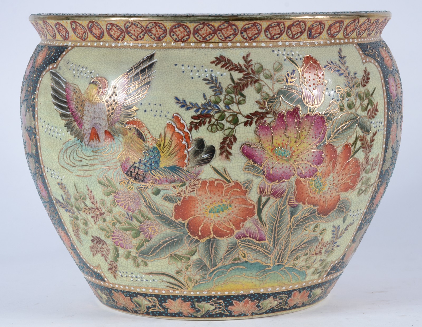 Cachepot/ aquário de porcelana chinesa ao gosto Satzuma. - foto 1 de 5