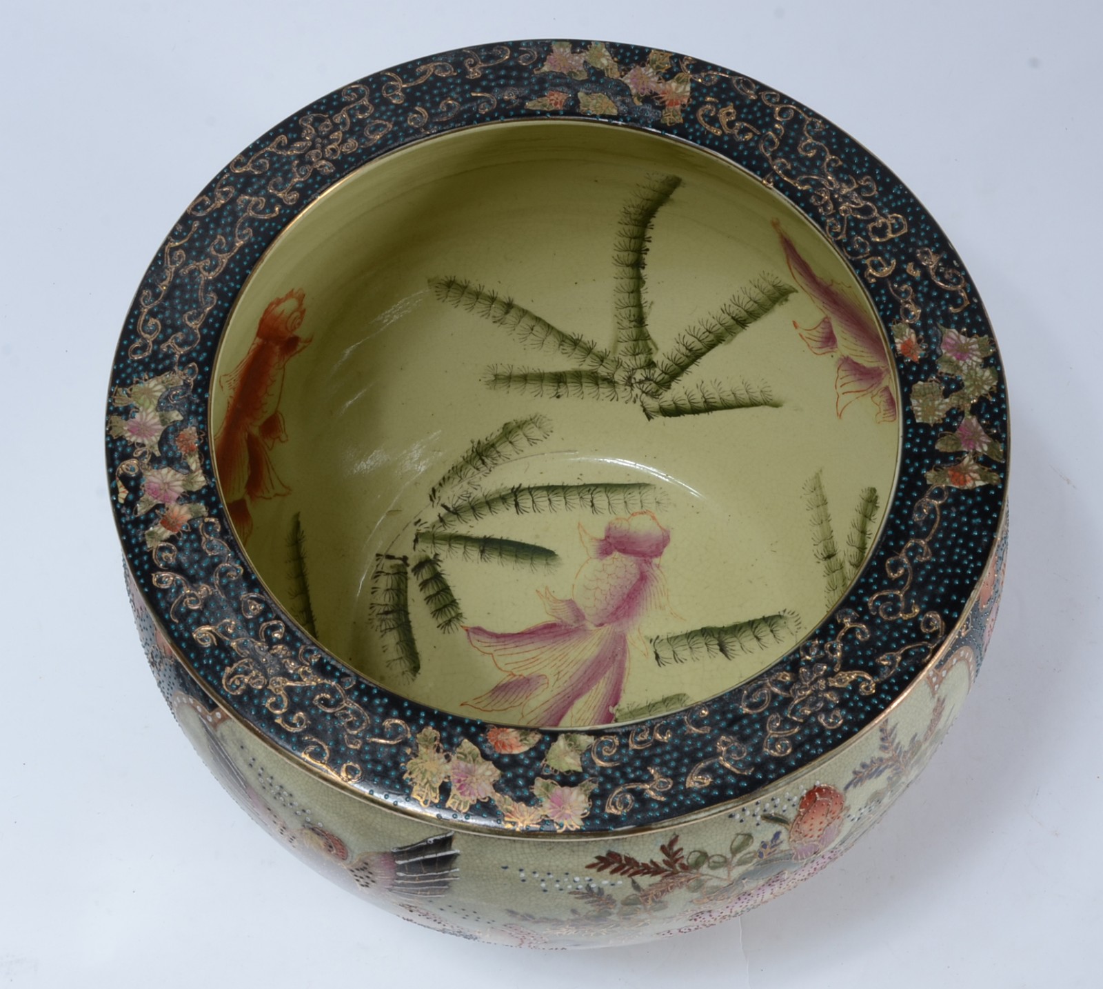 Cachepot/ aquário de porcelana chinesa ao gosto Satzuma. - foto 4 de 5
