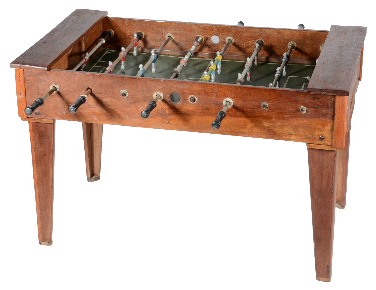 Mesa de jogo Pebolim (totó) de madeira, bonecos de metal com... - foto 1 de 8