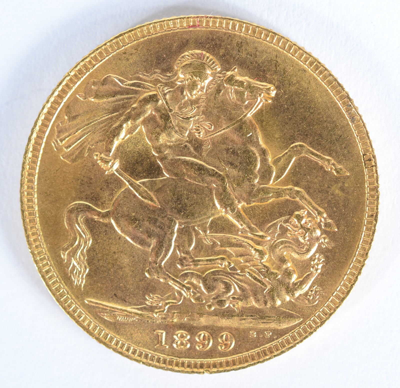 Libra de ouro 22k., da Inglaterra - Rainha Victoria - datada 1899... - foto 1 de 2