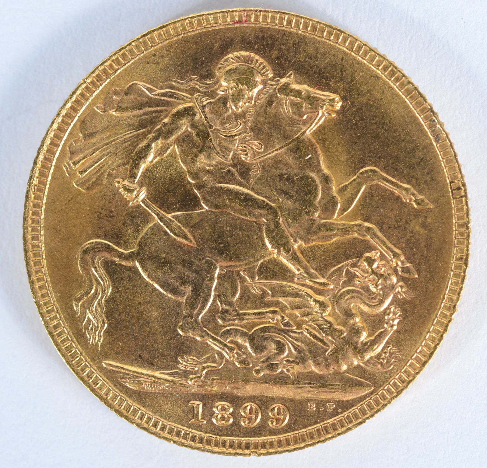 Libra de ouro 22k., da Inglaterra - Rainha Victoria - datada 1899... - foto 2 de 2