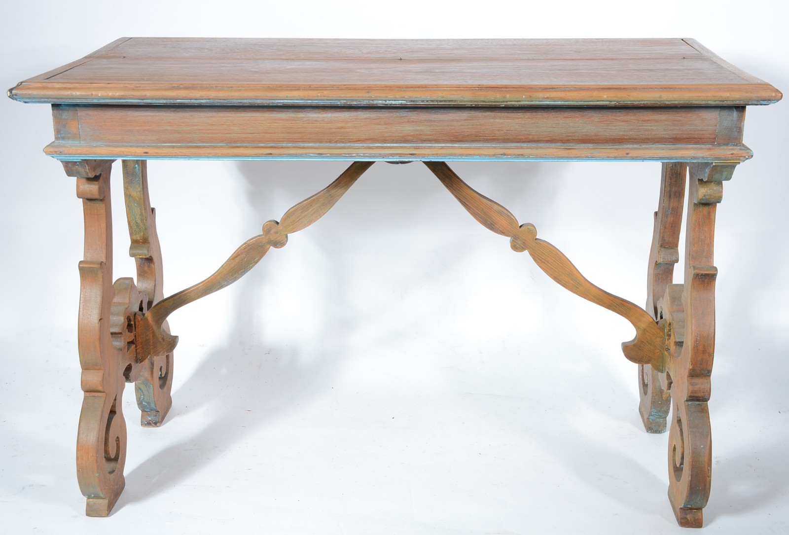 Mesa para escrita de madeira nobre, frente e meio tampo articulados... - foto 5 de 5
