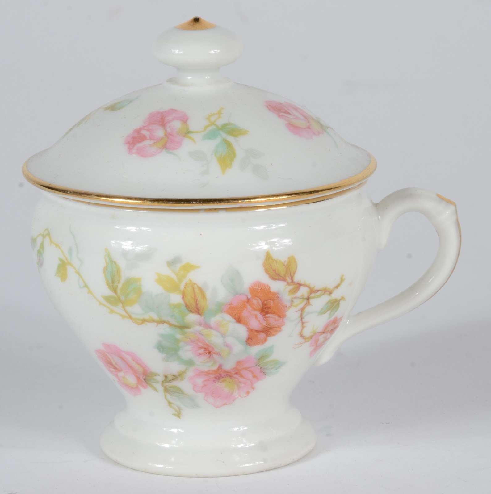 Conjunto com 10 cremeiras de porcelana francesa, decoração floral em... - foto 4 de 6