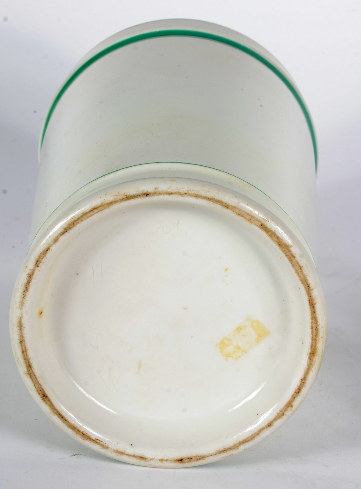 Pote de farmácia de porcelana Velho Paris branca com frisos verdes... - foto 5 de 5