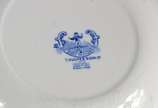 Diversas pratos de faiança inglesa azul e branc... - Diversas pratos de faiança inglesa azul e branca, várias decorações. Total: 11 peças.