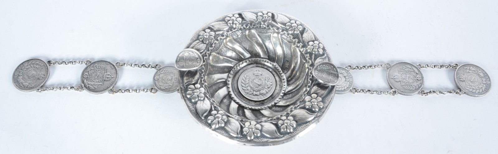Cinzeiro de prata de lei com moedas, para braço de sofá. Peso da... - foto 1 de 6