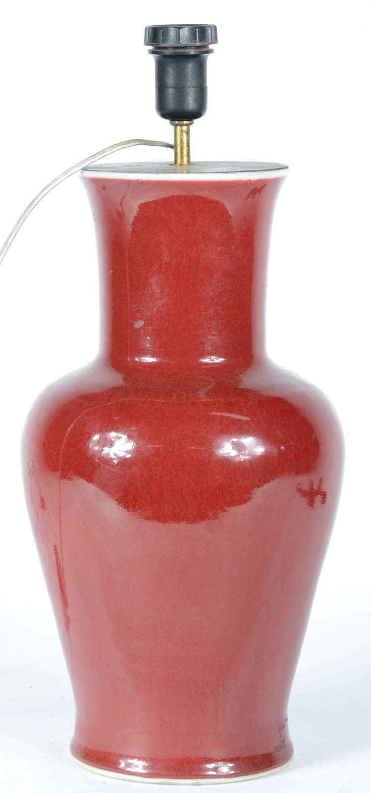 Abatjour de porcelana chinesa "sangue de boi". Acompanha cúpula. - foto 1 de 4
