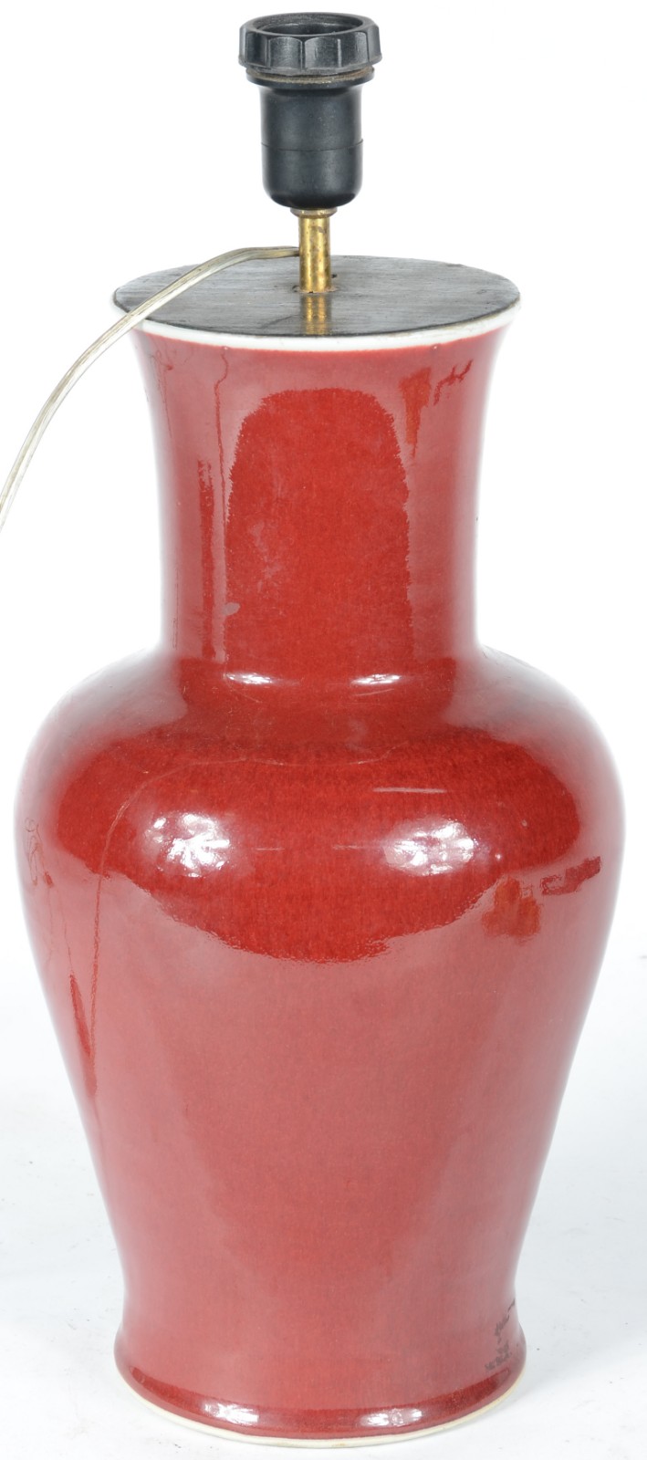 Abatjour de porcelana chinesa "sangue de boi". Acompanha cúpula. - foto 2 de 4