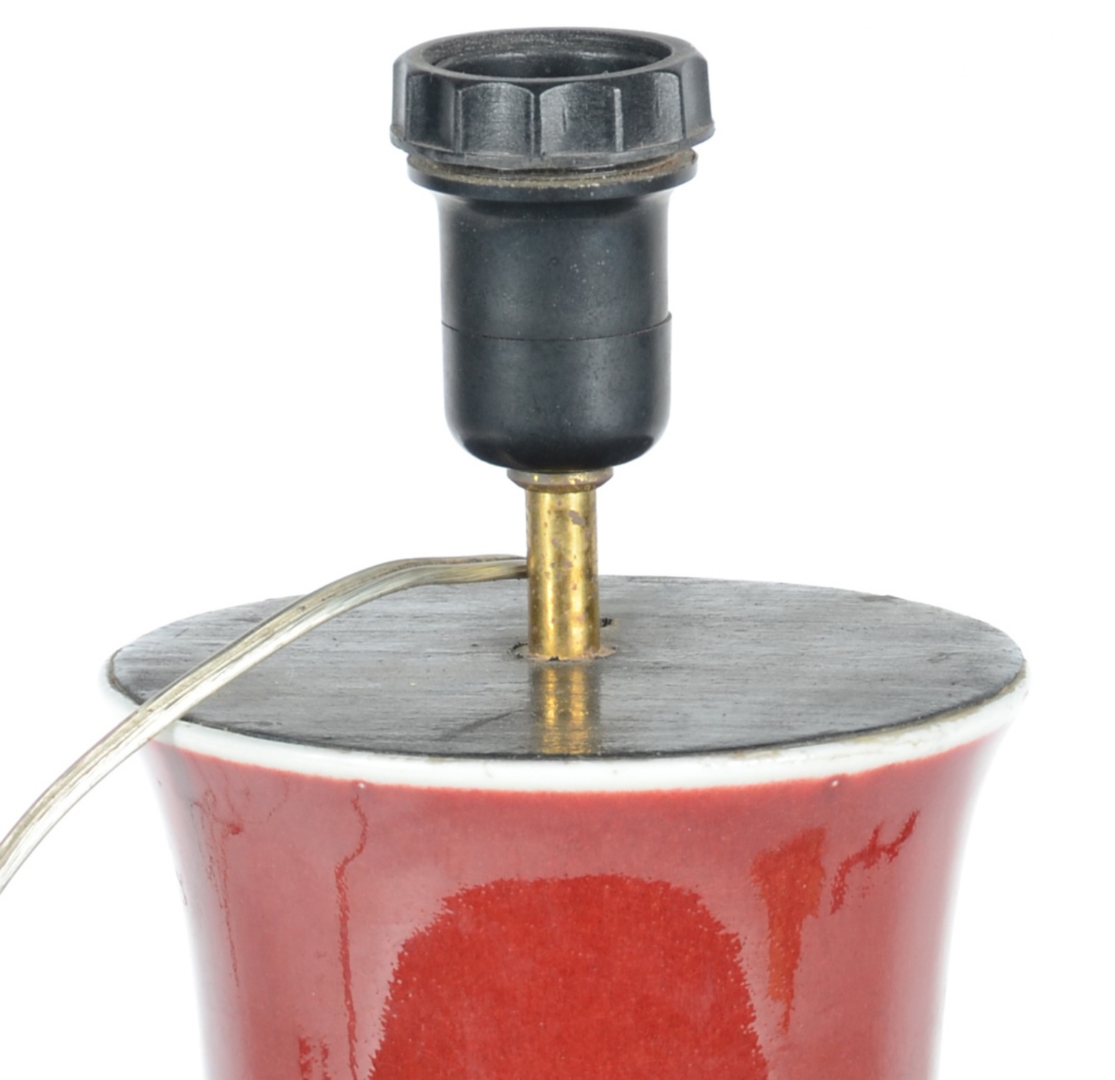 Abatjour de porcelana chinesa "sangue de boi". Acompanha cúpula. - foto 3 de 4