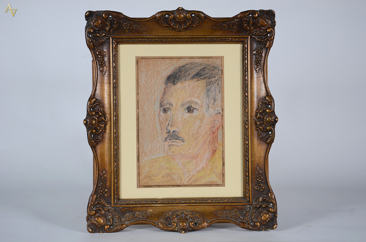 ANITA MALFATTI (1889 - 1964) - Figura masculina - crayon - 32 x 21 - foto 1 de 3