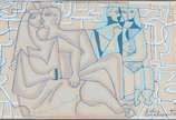 Di Cavalcanti (1897-1976), O Beijo - Serigrafia manual. Tiragem 33/100. Assinada.