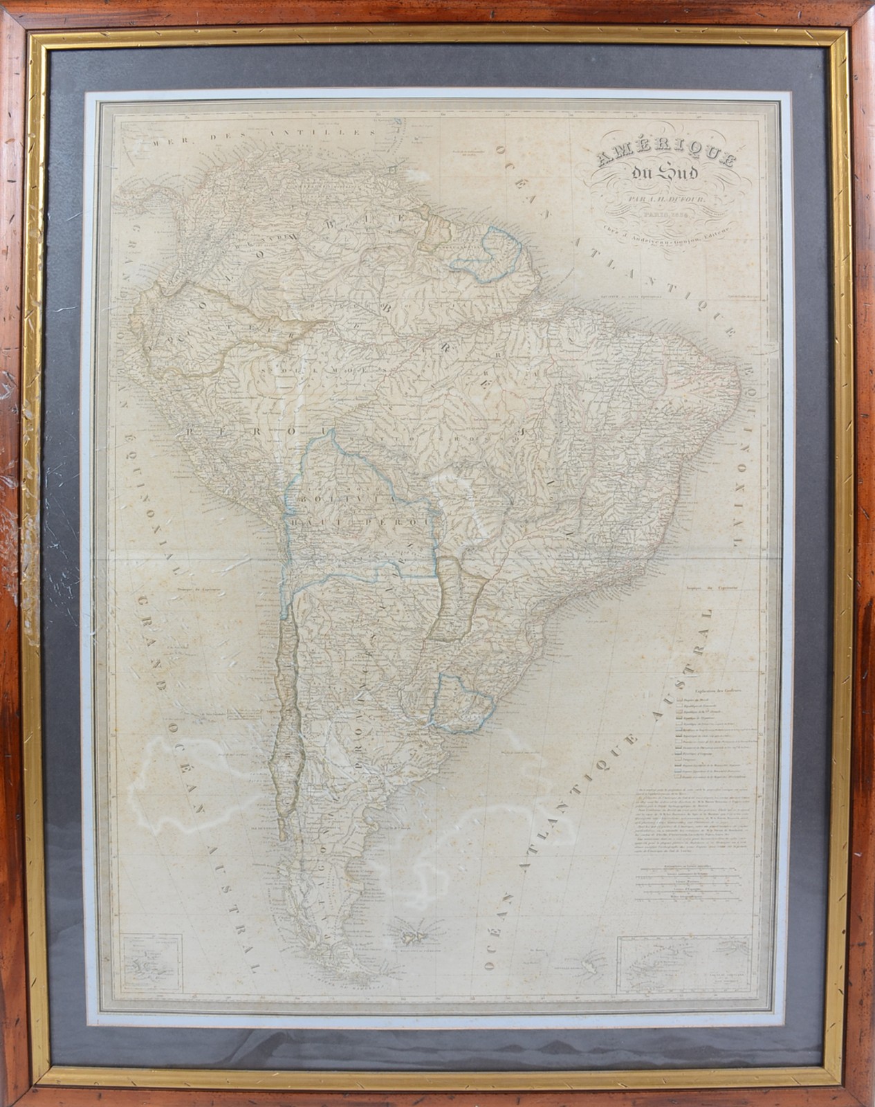 Mapa antigo da América do Sul, impresso em Paris. - foto 2 de 4