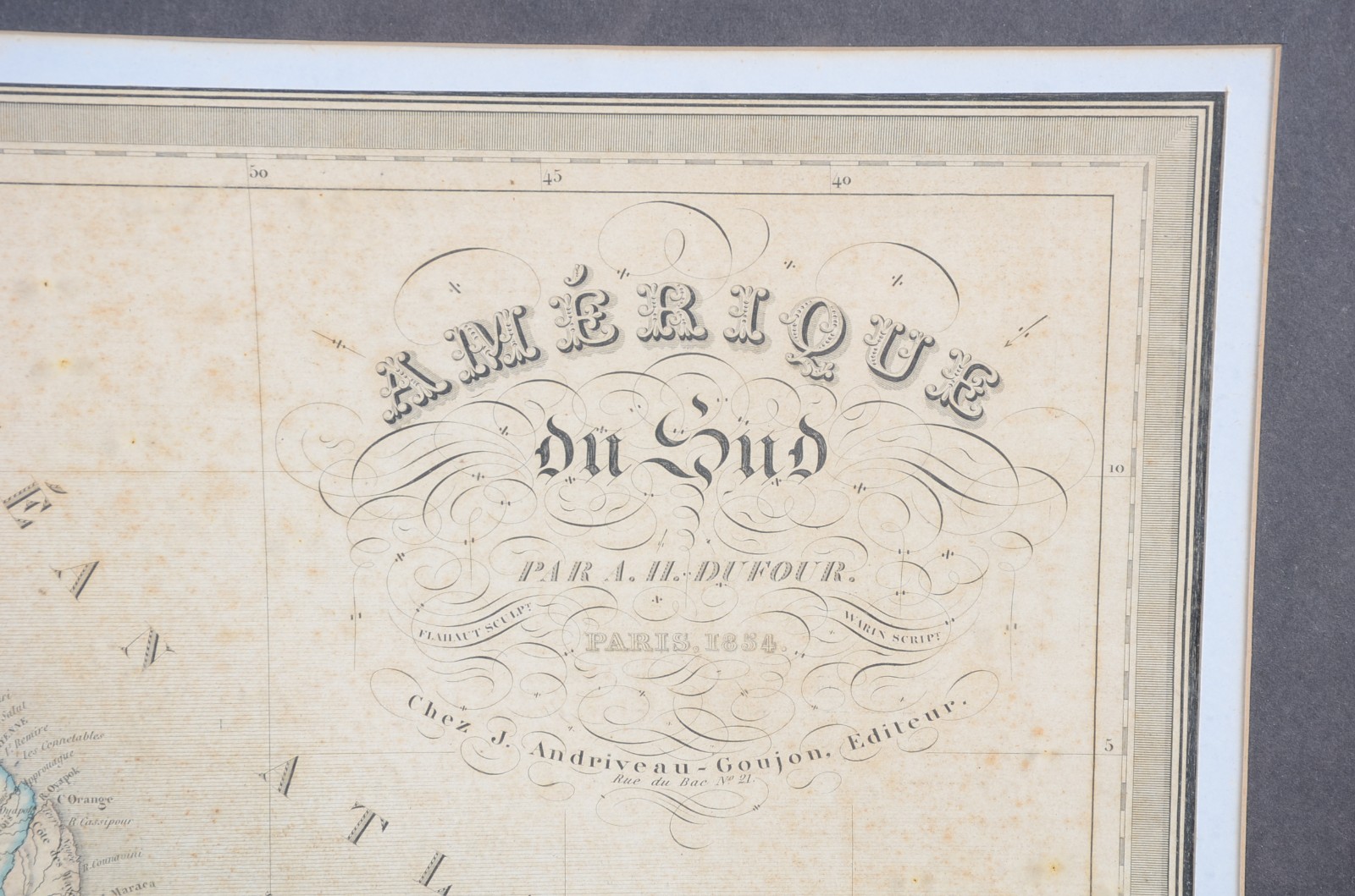 Mapa antigo da América do Sul, impresso em Paris. - foto 3 de 4