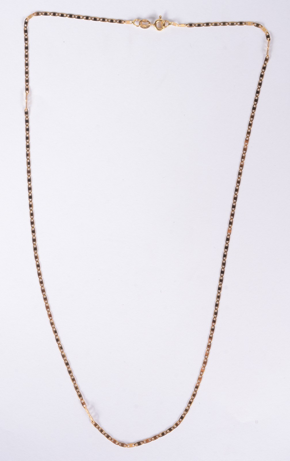 Colar com élos chatos de ouro 18 k., contraste 750 mls. (Por motivos... - foto 3 de 5