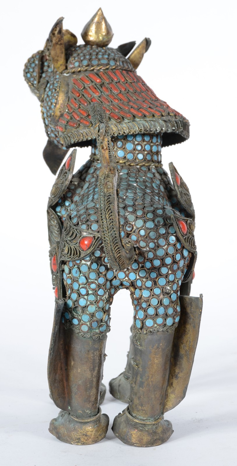 Cão de Fó ou Guardião do templo de metal oriental com detalhes na cor... - foto 5 de 7