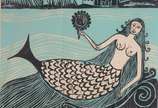 Calasans Neto (1932-2006), Itapuã - Mar - Gravura P.A. Datado 1975. Com dedicatória. Partes amareladas.