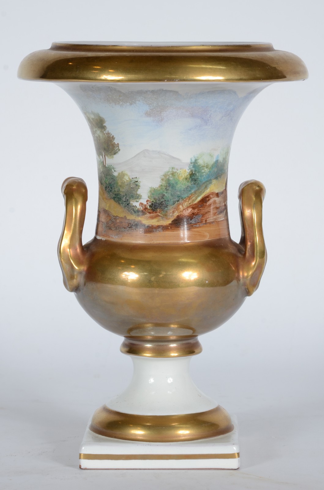Vaso de porcelana italiana decorada com figura de pastor e paisagem... - foto 4 de 6