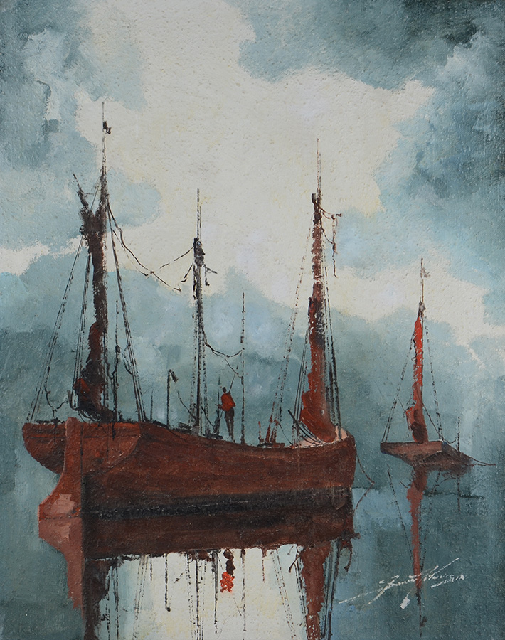 SANSÃO PEREIRA (1926 - 2014) - Barco - ost - 100 x 80 - foto 2 de 3