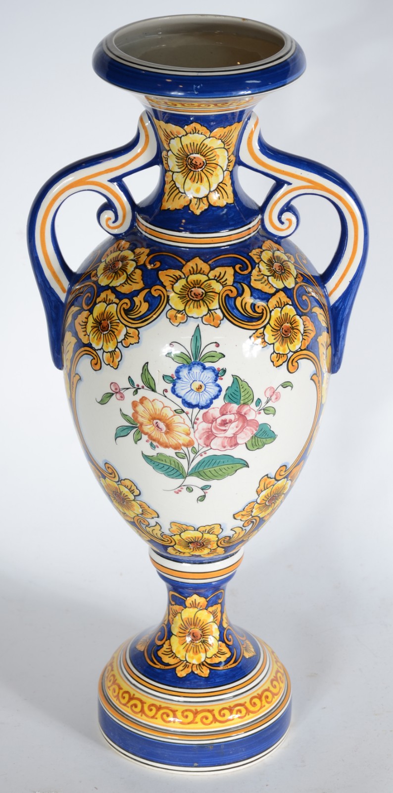 Grande ânfora com alças de cerâmica portuguesa pintada a mão com... - foto 3 de 5
